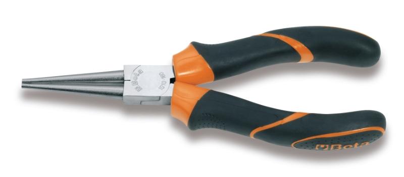 1010BM - Long round knurled nose pliers bi-material handles