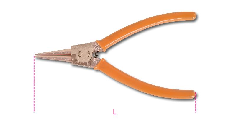 1036BA - Sparkproof external circlip pliers, straight pattern, PVC-coated handles