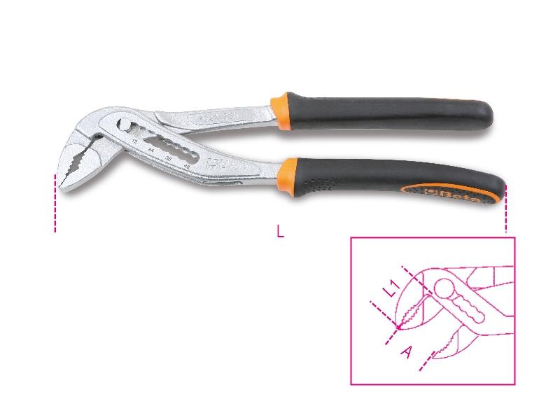 1048BM - Slip joint pliers, boxed joint, bimaterial handles