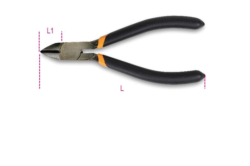1081 - Semi-flush cutting nippers, slip-proof double layer PVC coated handles