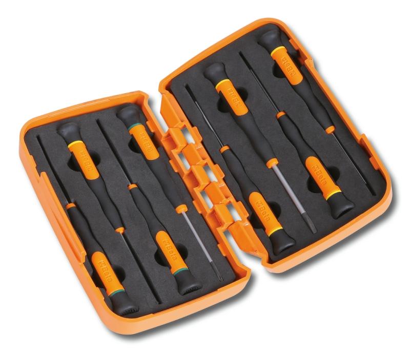 1257LPH/S8 - Set of 8 micro-screwdrivers for slotted head screws and Phillips(R) screws in hard case