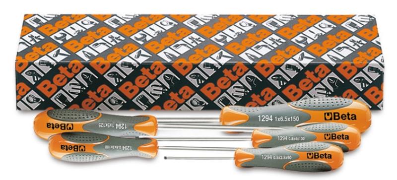 1294/S7 - Set of 5 screwdrivers for headless slotted screws (item 1294)