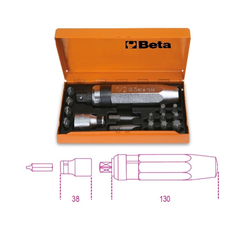 1295/C14 - Impact screwdriver with 14 insets and 1 socket holder