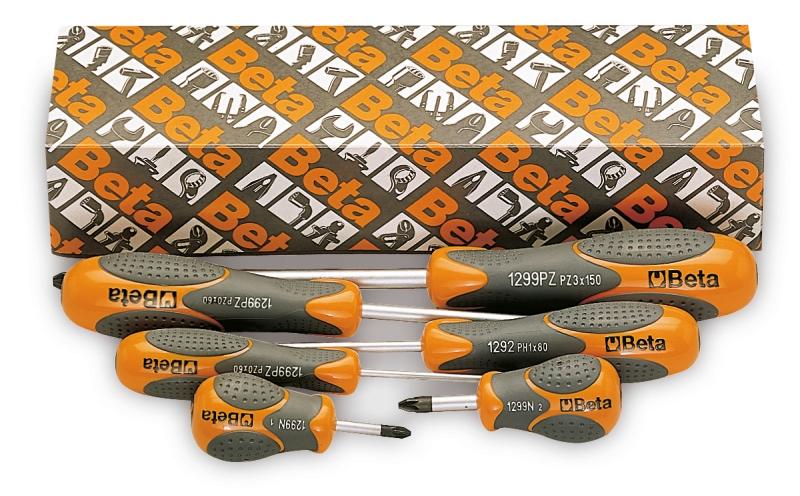 1299PZ/S6 - Set of 6 screwdrivers for cross head Pozidriv®-Supadriv® screws (item 1299PZ)