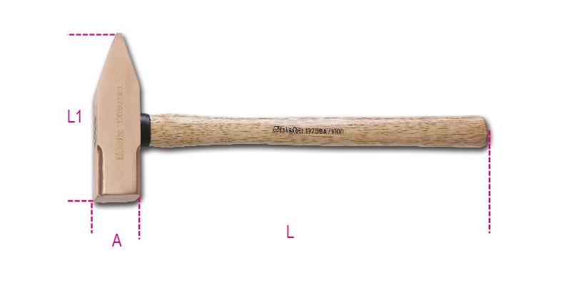 1370BA - Sparkproof engineer's hammers, wooden shafts