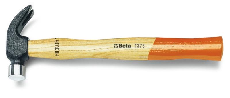 1375 - Claw hammer, wooden shaft