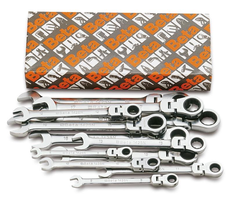 142SN/S - Set of 12 swivel end ratcheting combination wrenches (item 142SN)