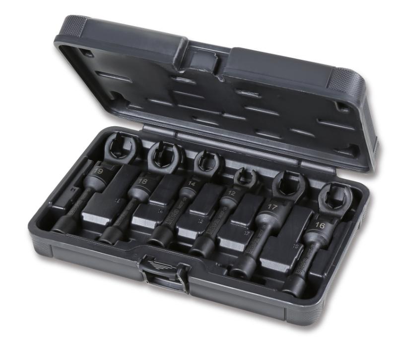 1462CF-SN/C6 - Set of 6 single-ended, articulated hexagon wrenches for fuel injector connectors