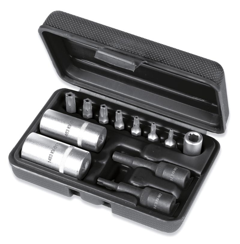 1483K/12  - Kit for removing valves from air-conditioning system with set of five-star head bits