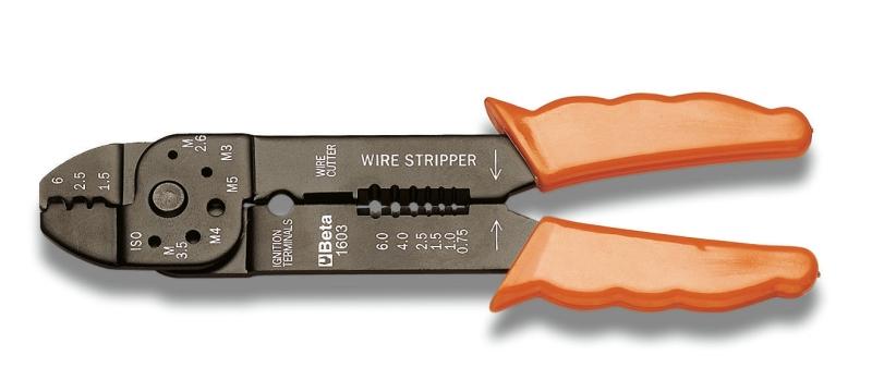 1603 - Crimping pliers for non-insulated terminals, light series