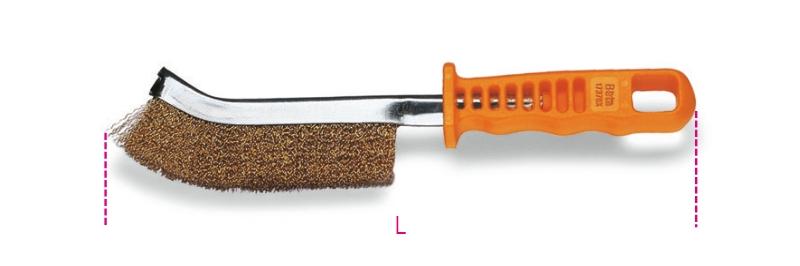 1737NX - Brake shoe cleaning brush, brassed steel wires, wire Ø: 0.3 mm