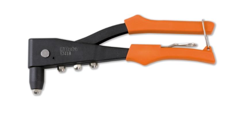 1741B - Riveting pliers supplied with 4 interchangeable nozzles