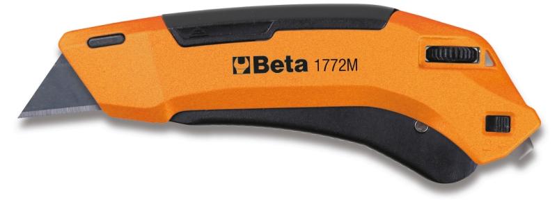 1772M - Safety utility knife with retractable blade, supplied with 3 blades