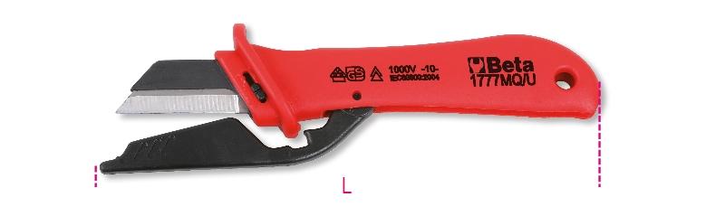 1777MQ/U - Cable stripping knife, insulated