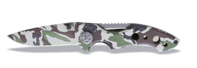 1778CM - Camouflage foldaway knife, hardened steel blade, in case
