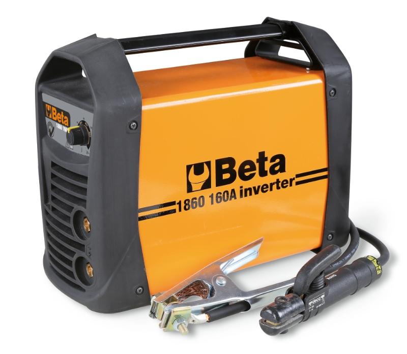 1860 160A - DC inverter welding machine for MMA and TIG electrode steel welding. Compact and easy to carry Arc force, hotstart, anti-sticking and thermostatic protection features