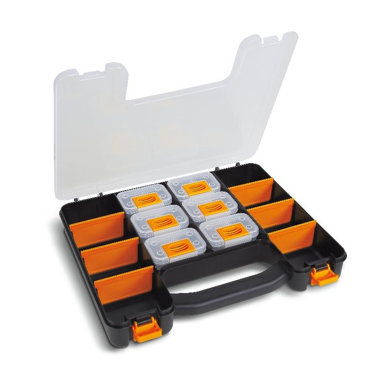 2080/V6 - Organizer tool case with 6 removable tote-trays and adjustable partitions