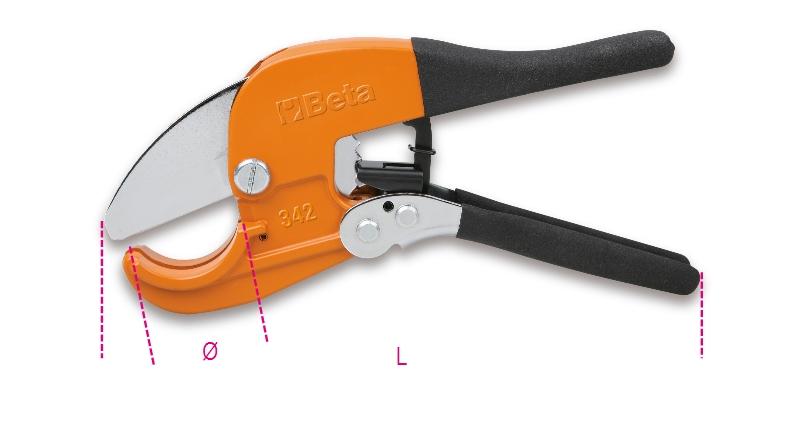 342 - Ratchet-type shears for plastic pipes