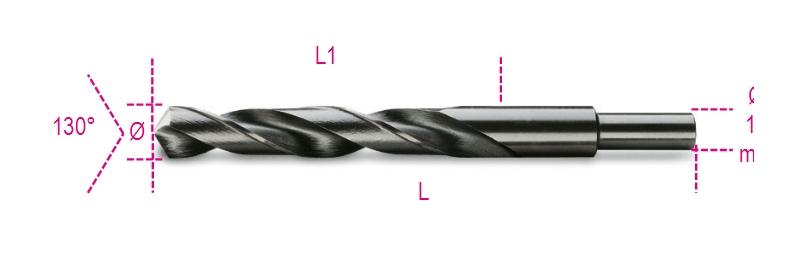 412A - Twist drills with cylindrical shanks, short series, HSS, entirely ground, burnished, small tang (ø 13 mm)
