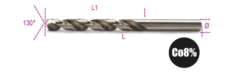 415 - Twist drills with cylindrical shanks, short series, HSS-CO 8% entirely ground