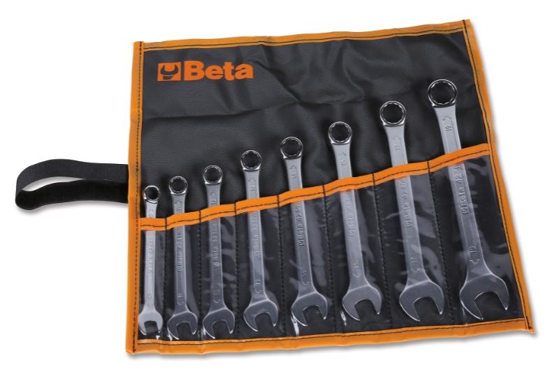 42SLIM/B8I-E - Set of combination wrenches with thin open ends, in wallet