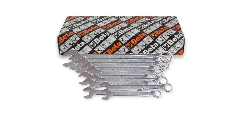 42SLIM/B8I-E - Set of combination wrenches with thin open ends, in wallet