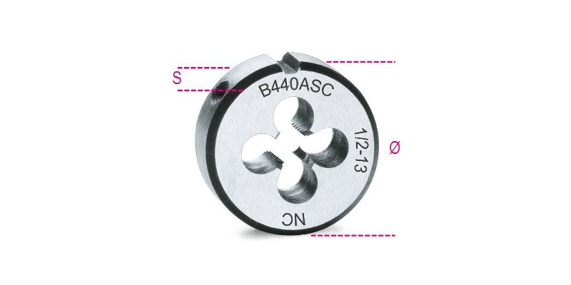 440ASC - Round dies, coarse pitch, UNC thread made from chrome-steel