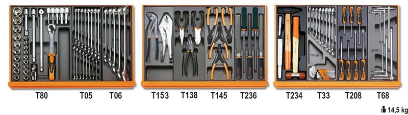 5904VI/1T - Assortment of 98 tools for industrial maintenance in ABS thermoformed trays