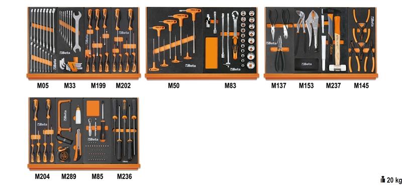 5904VU/2M - Assortment of 151 tools for universal use in EVA foam trays