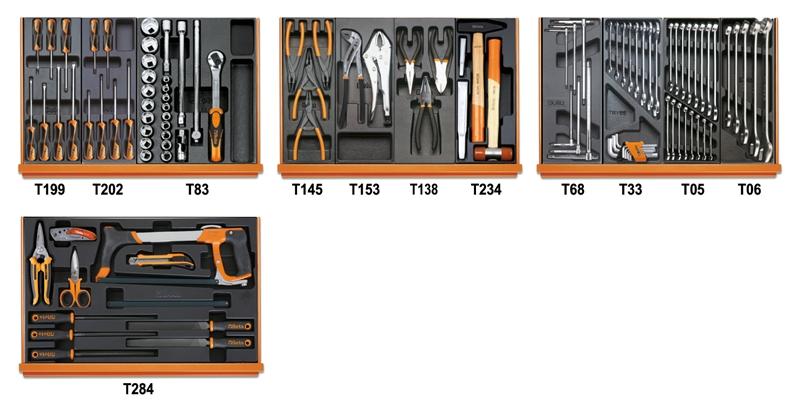 5904VU/2T - Assortment of 104 tools for universal use in ABS thermoformed trays