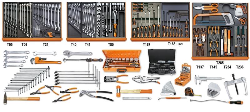 5910VI/3T - Assortment of 261 tools for industrial maintenance in ABS thermoformed trays