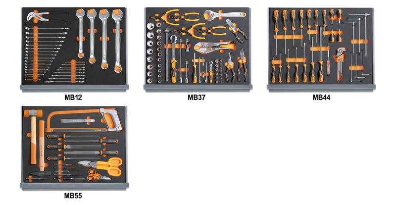 5935VI/2MB - Assortment of 133 tools for industrial maintenance in EVA foam trays