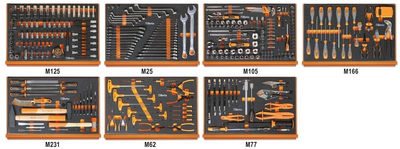 5988ROAD/7M - Assortment of 333 tools in soft foam trays