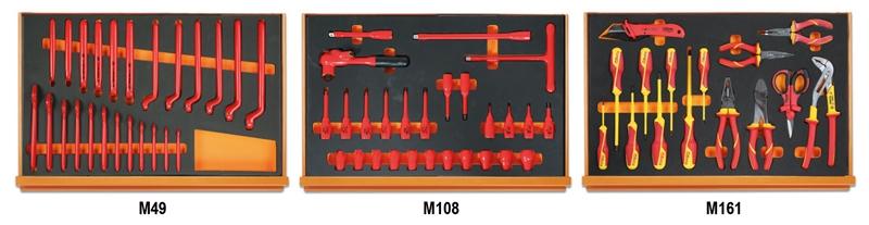 5988 VHB-MQ - Assortment of 66 tools for electrotechnical maintenance, EVA foam trays