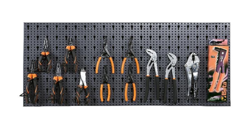 6600 M/253 - Assortment of 60 tools, with hooks without panel