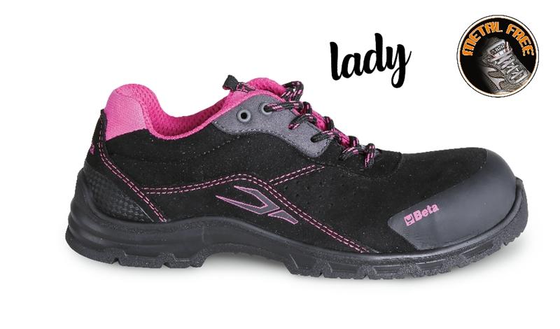 7214LN - Women's suede shoe, waterproof, with anti-abrasion insert in toe cap area