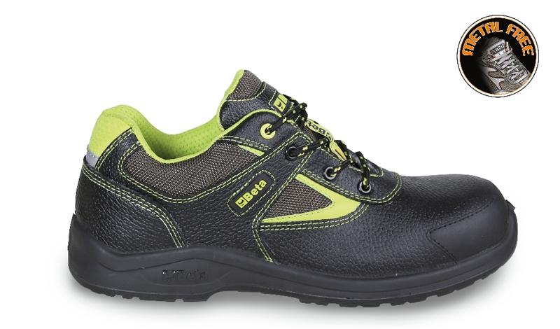 7220PEK - Leather shoe, water-repellent, with nylon insets and anti-abrasion reinforcement in toe cap area