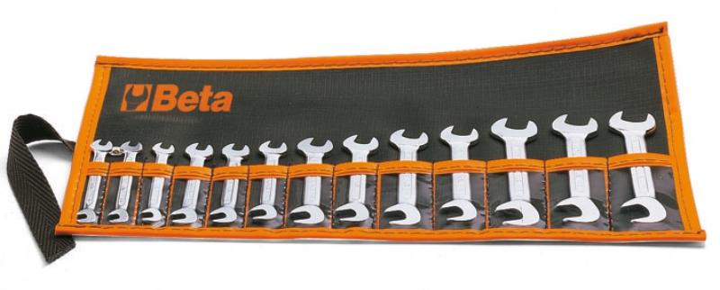 73/B - Set of 13 small double open end wrenches in wallet