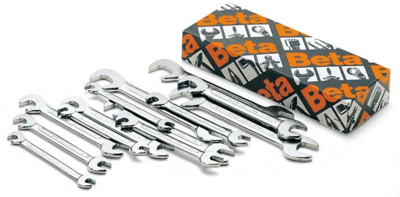 73/B - Set of 13 small double open end wrenches in wallet
