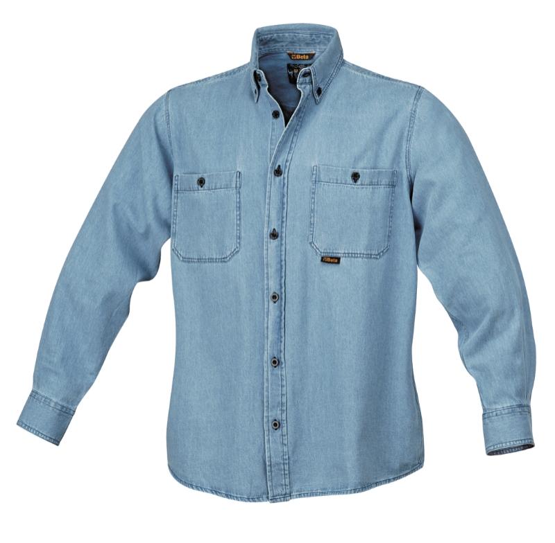 7530 D-BLUE/L - Jeans Shirt Denim