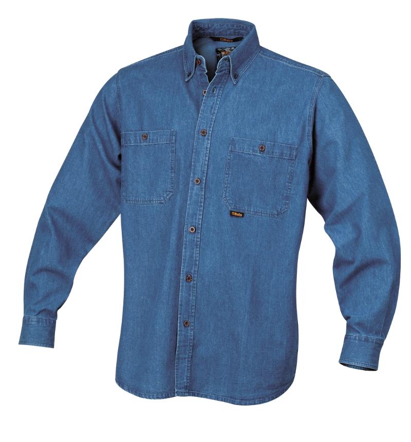 7535 D-Blue/L Heavyweight Jeans Shirt