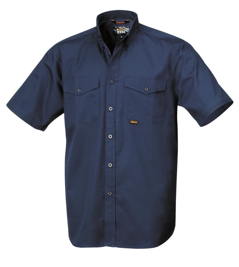 7541 BLUE/L - Half Sleeve Shirt Twill