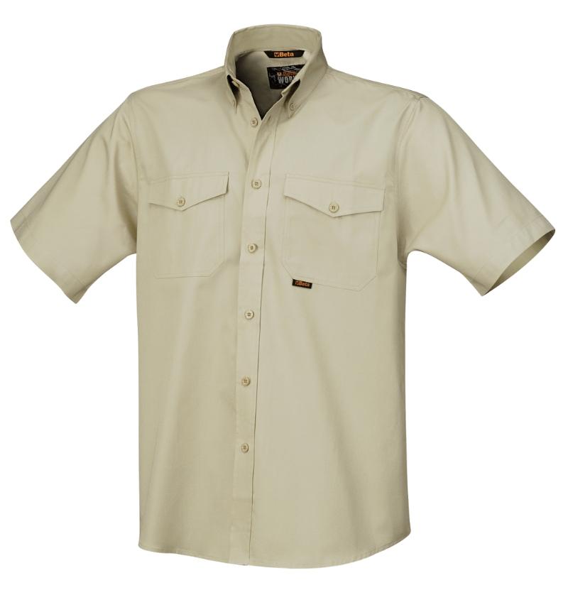 7541 SAND/L - Half Sleeve Shirt Twill