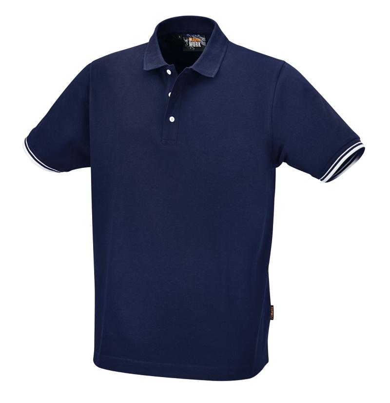 7547BL - Three-button polo shirt, 100% cotton, 200 g/m2, blue