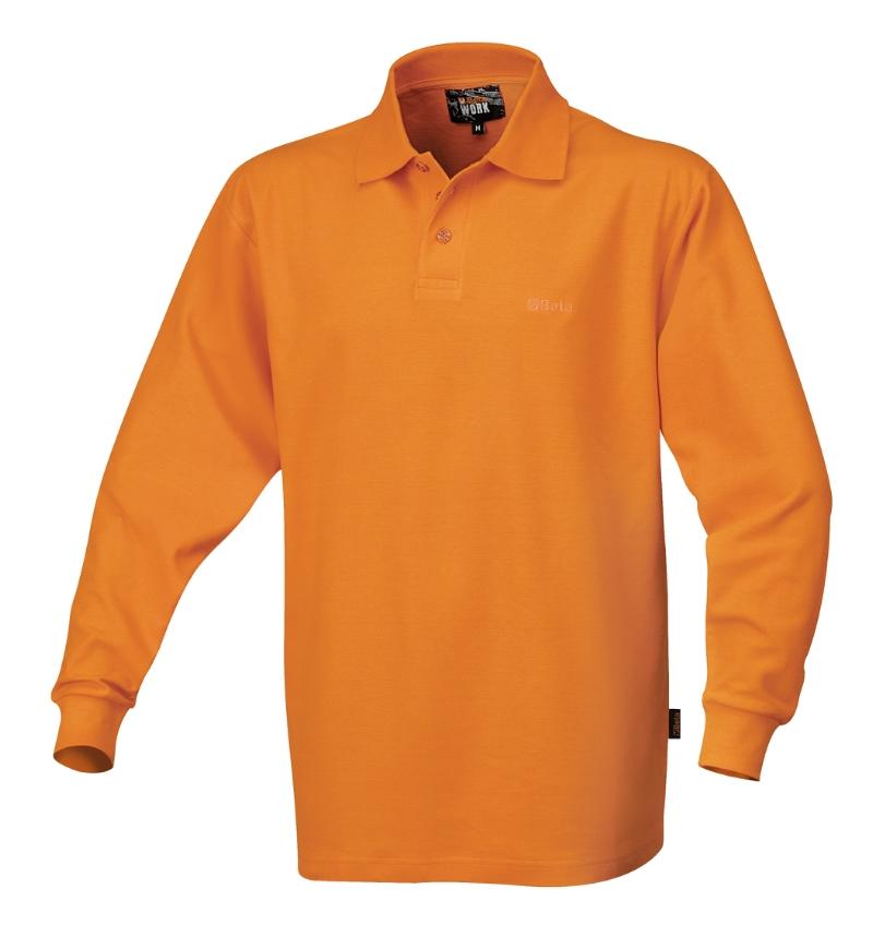 7554 ORANGE/L - Polo Shirt Long-Sleeved