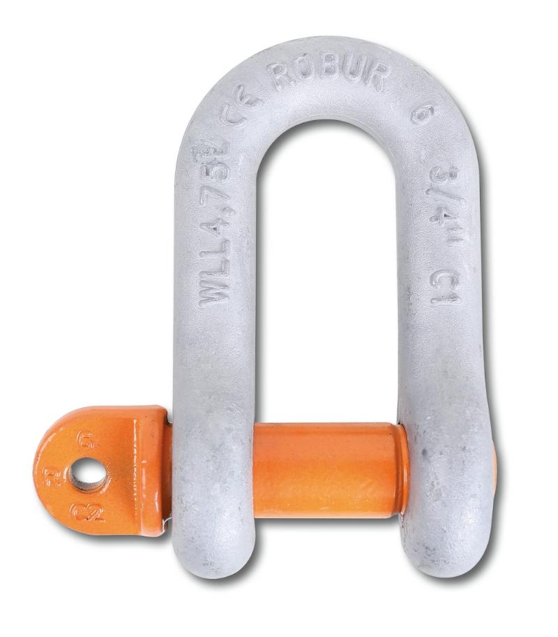 8026R - Straight shackles with screw collar pin, high-tensile alloy steel, GRADE 6, hot-dipped galvanized body