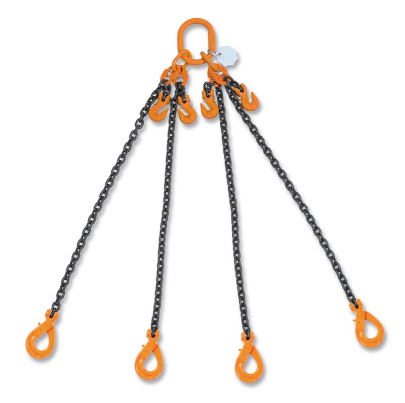 8098SL - Lifting chain slings, 4 legs, with self-locking and clevis grab hooks, grade 8