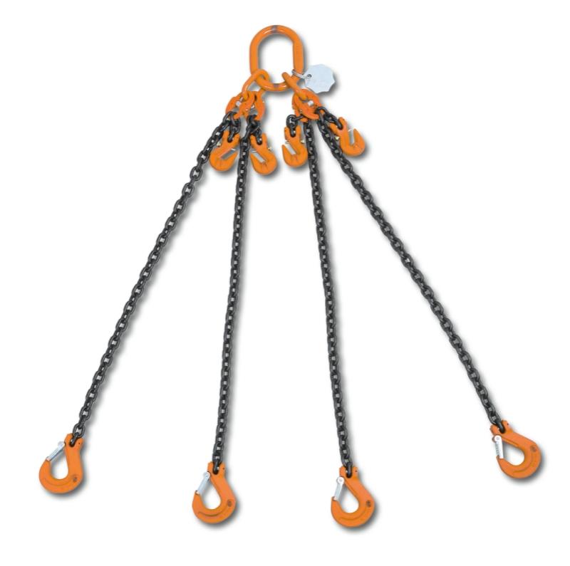 8098 - Lifting chain sling, 4 legs with clevis grab hooks, grade 8