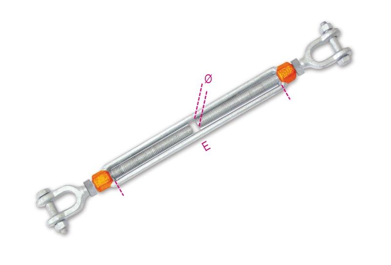 8109-K - Jaw and jaw turnbuckles high tensile steel, hot dip galvanized