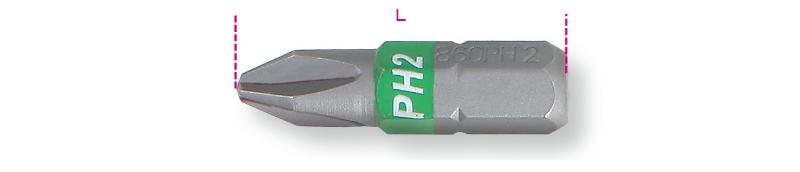 860PH - Bits for cross head Phillips® screws, coloured